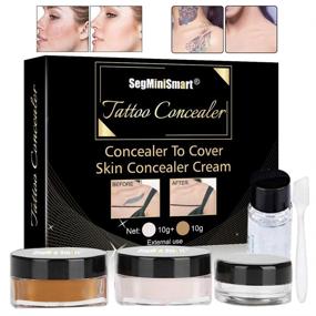 img 4 attached to 💦 Waterproof Tattoo Concealer Set: Perfectly Covers Birthmarks, Vitiligo, and Scars