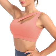 🏋️ stay fit and stylish with the mathacino one shoulder sports bra: medium support, sexy and cute workout bra for women logo