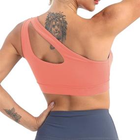 img 3 attached to 🏋️ Stay Fit and Stylish with the MATHACINO One Shoulder Sports Bra: Medium Support, Sexy and Cute Workout Bra for Women