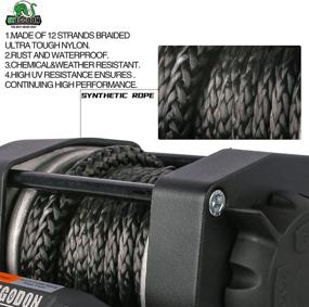 img 2 attached to 🔌 STEGODON-3500 lb. Load Capacity Electric Winch: Wireless Remote, Synthetic Rope, Waterproof, All Black