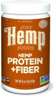 🌿 just hemp foods hemp protein powder plus fiber: non-gmo verified with 11g protein & 11g fiber - 16 oz (packaging may vary) logo