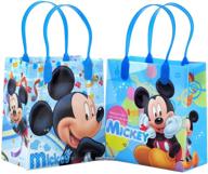 mickey mouse reusable party favor goodie bags - set of 12 bags for disney themed celebrations logo