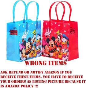 img 2 attached to Mickey Mouse Reusable Party Favor Goodie Bags - Set of 12 Bags for Disney Themed Celebrations