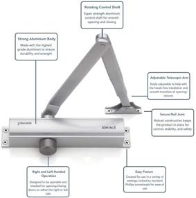 img 3 attached to Sleek and Stylish Modern Automatic Door Closer - Premium Hydraulic Operated Solution for Residential/Commercial Spaces (Standard)