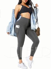 img 1 attached to 🩲 CFR Women's Breasted Corset Workout Leggings: High Waist Tummy Control Body Shaper Yoga Pants