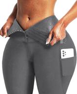 🩲 cfr women's breasted corset workout leggings: high waist tummy control body shaper yoga pants логотип