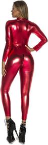 img 2 attached to 👗 Women's Clubwear Leather Bodysuit Jumpsuit - Panegy Clothing for Jumpsuits, Rompers & Overalls