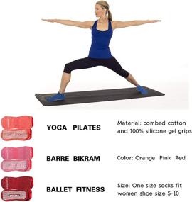 img 2 attached to Premium Non-Slip Yoga Socks for Women - 3 Pairs with Cushioned Sole - Perfect Grip for Pilates and Barre Exercises