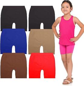 img 4 attached to 🩳 6 Pairs of Girls Dance Bike Shorts for Playground Sports or Under Skirts - BASICO, 12-Pack