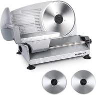 🔪 anescra 200w electric deli food slicer: powerful meat slicer with dual stainless steel blades, adjustable thickness, and safety features логотип