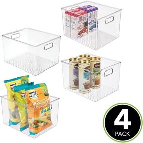 img 3 attached to 🗄️ mDesign Clear Plastic Storage Bin Organizer for Kitchen Organization in Pantry, Cabinet, Countertop Fridge, Refrigerator, and Freezer - Ideal for Food, Drinks, Snacks - Ligne Collection, 4 Pack