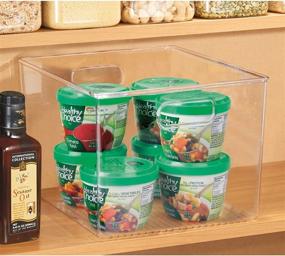 img 2 attached to 🗄️ mDesign Clear Plastic Storage Bin Organizer for Kitchen Organization in Pantry, Cabinet, Countertop Fridge, Refrigerator, and Freezer - Ideal for Food, Drinks, Snacks - Ligne Collection, 4 Pack