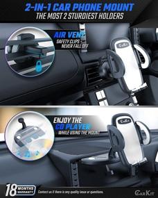 img 3 attached to Ultra Sturdy CarKit CD Phone Holder for Car with Easy One-Hand Operation, Dual Mount with Mini USB Car Charger and Air Vent Phone Holder for iPhone, Samsung, and More