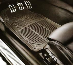 img 3 attached to 🚗 VViViD All-Weather Heavy-Duty Universal Car Floor Mat Set - 4-Piece (Black Rubber)