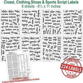 img 3 attached to 👕 Talented Kitchen 224 Closet, Clothing, Shoes & Sports Labels - Water Resistant Script Label Stickers for Organizing Bins, Baskets & Containers (Set of 224-Closet Clothing & Shoes)