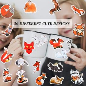 img 2 attached to 100-Piece Waterproof Fox Stickers: Cute Cartoon Decals for Laptop, Water Bottles, and More!