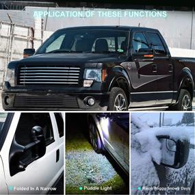 img 2 attached to 🚙 SCITOO Ford F150 отражатель зеркала заднего вида черный с подсветкой лужи для Ford F150 2004-2014, поворотный сигнал, регулировка силы, подогрев, ручное складывание (водительская сторона)