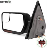🚙 scitoo ford f150 отражатель зеркала заднего вида черный с подсветкой лужи для ford f150 2004-2014, поворотный сигнал, регулировка силы, подогрев, ручное складывание (водительская сторона) логотип