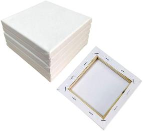 img 4 attached to 🎨 SL Crafts Artist Mini Stretched Canvas: 6x6 Professional Quality Frame Pack of 6