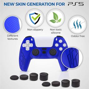 img 3 attached to 🎮 PS5 Silicone Controller Skin – High-Quality Controller Cover Grip for PS5 – Non-Slip Silicone Protective Cover with Thumb Grips – 2pcs Varying Textures + 8 Thumbs Controller Grips (Blue/Pink)...