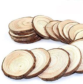 img 2 attached to 50PCSWS Wood Slices - 50 Pieces of Premium Quality Wooden Circles