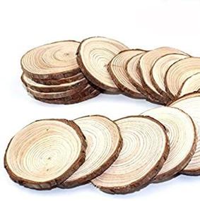 img 1 attached to 50PCSWS Wood Slices - 50 Pieces of Premium Quality Wooden Circles