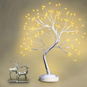 img 3 attached to 🌳 Tabletop Bonsai Tree Light: 108 LED Copper Wire Tree Lamp, Battery/USB Operated, Adjustable Branches - Perfect for Home Decoration and Gift-Giving (Warm White)