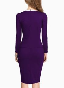 img 1 attached to 👗 Womens Colorblock Bodycon Dress for Work, Business, and Party Events - MUSHARE One-Piece Dress