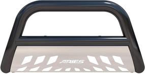 img 2 attached to Усилите свой Toyota Tacoma: ARIES B35-2000 🚗 3-дюймовый черный стальной роговой барьер, легкая установка без сверления.