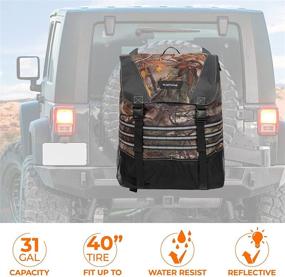 img 4 attached to 🔥 Spare Tire Trash Bag Camo: JoyTutus Upgraded 31 Gallons Overland Series for 40" Tires - Ideal for 4x4 Off-Road Camping, Recovery Gear, Firewood | Wrangler JK JKU JL Compatible