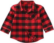 👕 flannel boys' clothing with little letters sleeve button - tops, tees & shirts logo