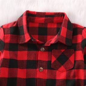 img 3 attached to 👕 Flannel Boys' Clothing with Little Letters Sleeve Button - Tops, Tees & Shirts