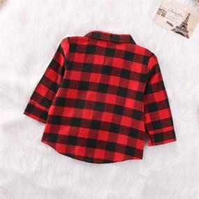 img 1 attached to 👕 Flannel Boys' Clothing with Little Letters Sleeve Button - Tops, Tees & Shirts