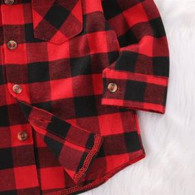 img 2 attached to 👕 Flannel Boys' Clothing with Little Letters Sleeve Button - Tops, Tees & Shirts