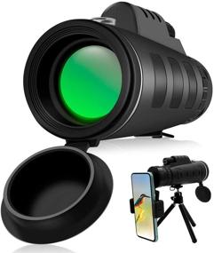 img 4 attached to High Power HD Monocular Telescopes for Adults - 40x60 Waterproof Monocular with Smartphone Holder & Tripod: Ideal for Bird Watching, Hunting, Camping, Hiking, Wildlife, Scenery, Sports Games