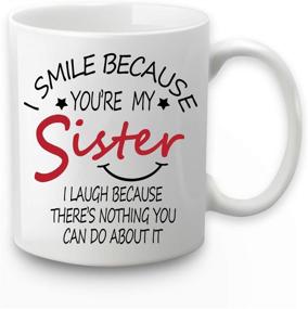 img 4 attached to Sister Mug: My Source of Smiles & Laughter - Coffee Cups for Sisters, Perfect Birthday Gifts for Sister In Law, Brother, or Sis - 11 Ounce