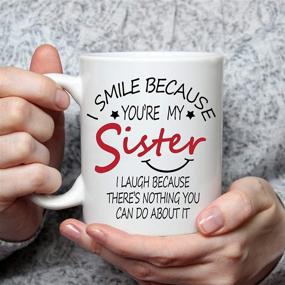 img 3 attached to Sister Mug: My Source of Smiles & Laughter - Coffee Cups for Sisters, Perfect Birthday Gifts for Sister In Law, Brother, or Sis - 11 Ounce