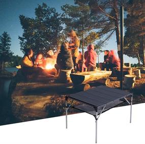 img 1 attached to SOVIGOUR Lightweight Portable Camping Table - Outdoor Folding Picnic Table, Compact Aluminum Desk for Camping, Hiking, and Travel - Includes Carry Bag