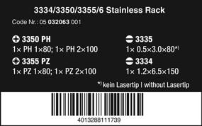 img 3 attached to 🔧 Набор отвёрток из нержавеющей стали Wera на стойке: 3334/3350/3355/6 Kraftform Stainless Slotted/Phillips/Pozidriv