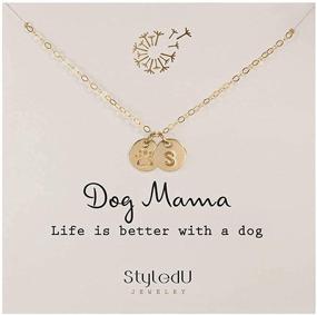 img 3 attached to 🐾 Personalized Dog Lovers Necklace: Paw Print & Initial Pendant in 14k Gold Filled - Perfect Dog Mom Gifts by StyledU