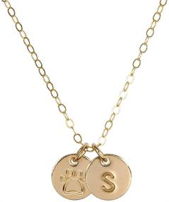 img 4 attached to 🐾 Personalized Dog Lovers Necklace: Paw Print & Initial Pendant in 14k Gold Filled - Perfect Dog Mom Gifts by StyledU