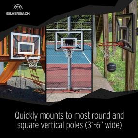 img 2 attached to 🏀 Silverback Junior Youth 33" Basketball Hoop: Lock ‘n Rock Mounting for Round and Vertical Poles – Black (B8410W)