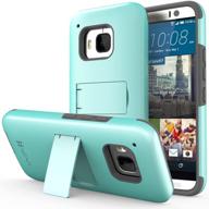 📱 teal & gray htc one m9 case - vena [legacy] slim fit dual layer hybrid case with kickstand, screen protector - 2015 edition logo