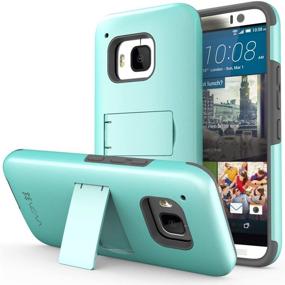 img 4 attached to 📱 Чехол HTC One M9 TEAL & GRAY - VENA [Legacy], двойной гибридного типа, тонкий, с подставкой и защитной пленкой для экрана - Издание 2015