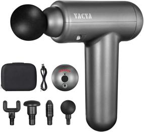 img 4 attached to Handheld Massage Gun Deep Tissue: Powerful Muscle Massager with 6 Speeds & 4 Attachment Heads - USB Rechargeable for Athletes, Pain Relief, Lower Back & Neck