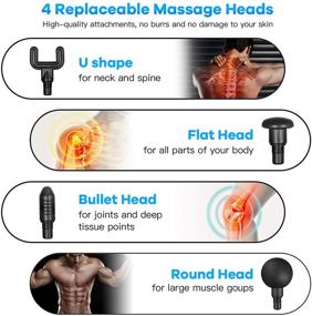 img 1 attached to Handheld Massage Gun Deep Tissue: Powerful Muscle Massager with 6 Speeds & 4 Attachment Heads - USB Rechargeable for Athletes, Pain Relief, Lower Back & Neck