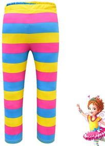 img 2 attached to 🌈 Multicolored Rainbow Striped Leggings for Mukola Girls - Casual Stretchy Pants for Toddlers