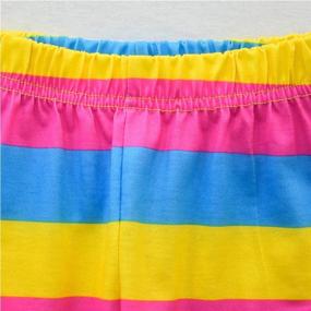 img 1 attached to 🌈 Multicolored Rainbow Striped Leggings for Mukola Girls - Casual Stretchy Pants for Toddlers