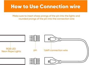 img 2 attached to 💡 Enhance Your Shine Decor RGB LED Neon Rope Lights with our 2 Connection Wire Cables & 1 Connector with Pin Kit