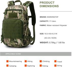 img 3 attached to Mardingtop Small Tactical Backpack: Versatile Molle Hiking Backpack 🎒 for Backpacking, Cycling, and Biking - Multiple Sizes: 20L, 17L, 7.9L